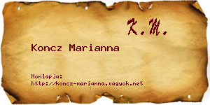 Koncz Marianna névjegykártya